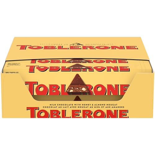 TOBLERONE Milk Chocolate Bar with Honey and Almond Nougat, 20 Bars