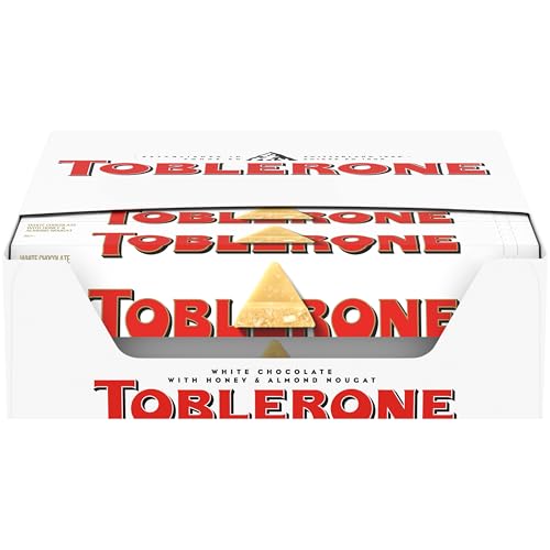 TOBLERONE White Chocolate Bar with Honey and Almond Nougat, 20 Bars