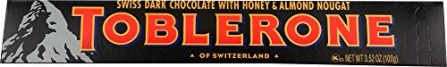 Toblerone Swiss Dark Chocolate with Honey and Almond Nougat, 3.52-Ounce Bar (Pack of 12) by Toblerone